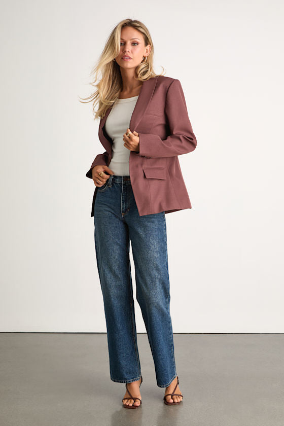 Polished Icon Brown Fitted Blazer