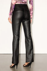 Hanson Black Coated Low-Rise Bootcut Pants