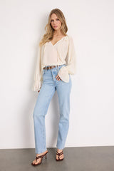 Florencia Ivory Ruffled Long Sleeve Top