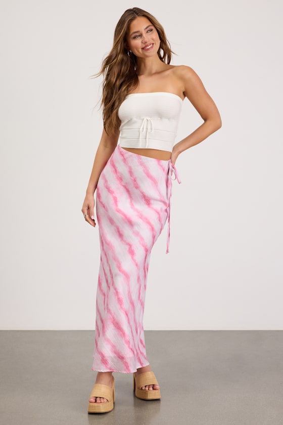 Maggie White Knit Strapless Crop Top
