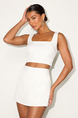 Divinely Sunny White Sleeveless Two-Piece Romper