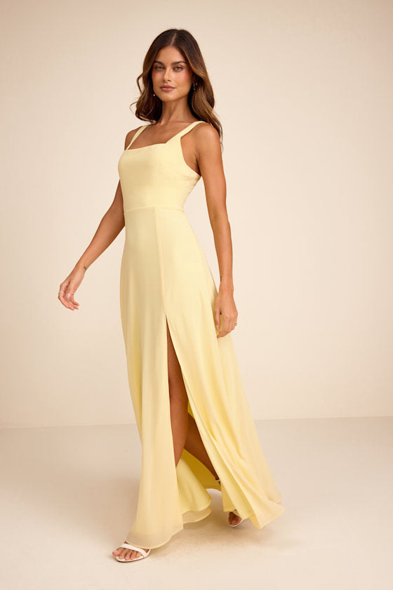 Remarkable Arrival Light Yellow Sleeveless Maxi Dress