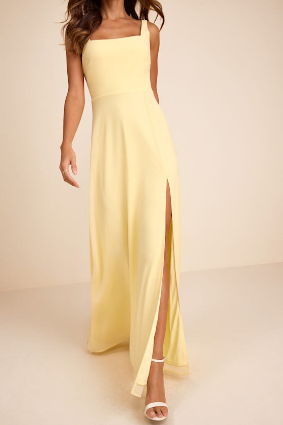Remarkable Arrival Light Yellow Sleeveless Maxi Dress
