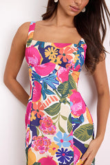 Exuberant Chicness Multi Floral Sleeveless Mini Dress