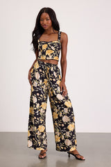 Taelyn Black Multi Floral Bustier Tank Top