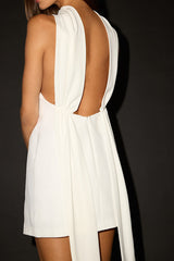 Sandri White Backless Bodycon Mini Dress