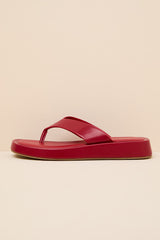 Mallorca Red Platform Thong Sandals