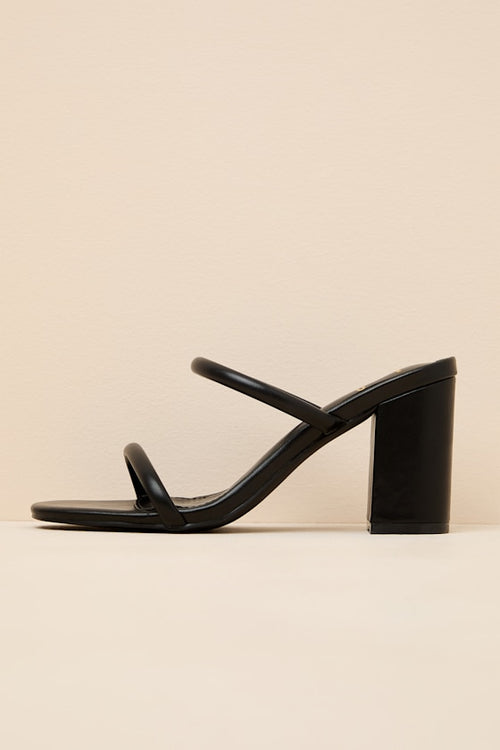 Addien Black High Heel Sandals
