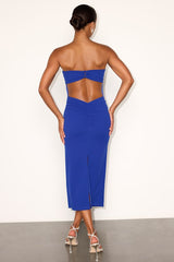 Valera Royal Blue Jersey Knit Column Midi Dress