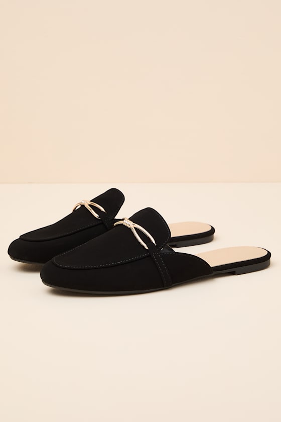 Delvin Black Suede Slide-On Loafers