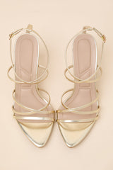 Jody Gold Metallic Strappy High Heel Sandals