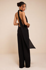 Kacey Black Backless Halter Jumpsuit