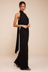 Kacey Black Backless Halter Jumpsuit