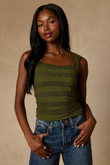 Prestyn Olive Tie-Back Tank Top