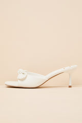 Lancee Bone Bow High Heel Slide Sandals
