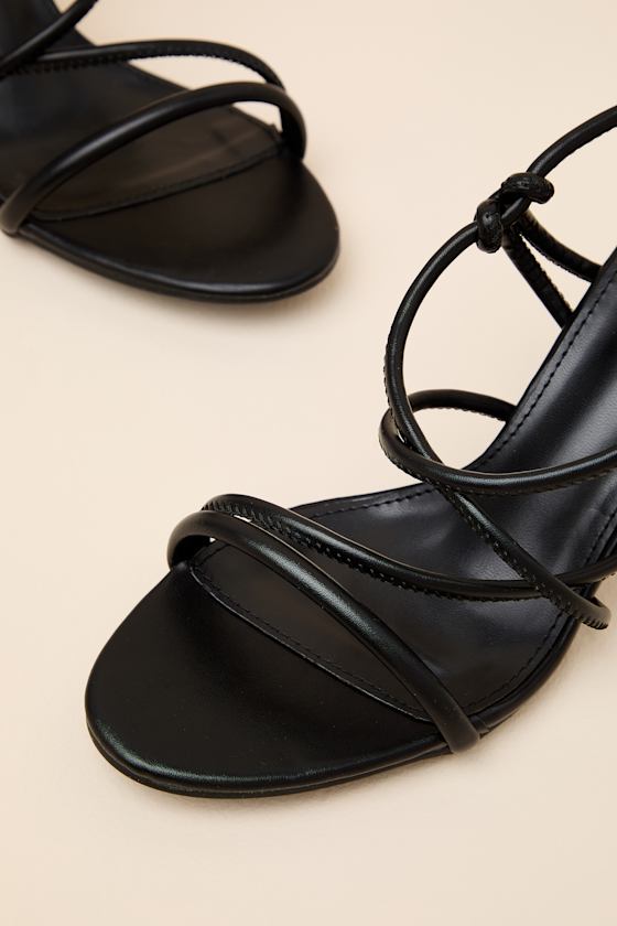 Inari Black Strappy Slingback High Heel Sandals