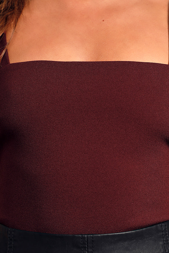 Symbolize Burgundy Sleeveless Bodysuit