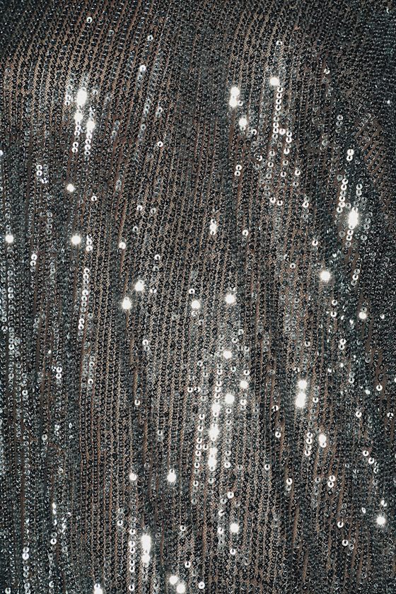 Sequins of Events Gunmetal Dolman Sleeve Top