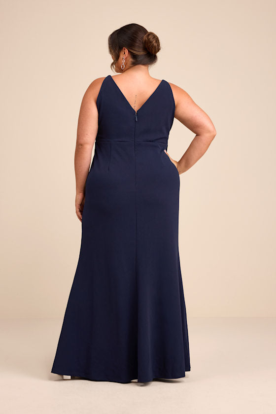 Melora Navy Blue Sleeveless Maxi Dress
