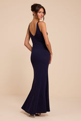 Melora Navy Blue Sleeveless Maxi Dress
