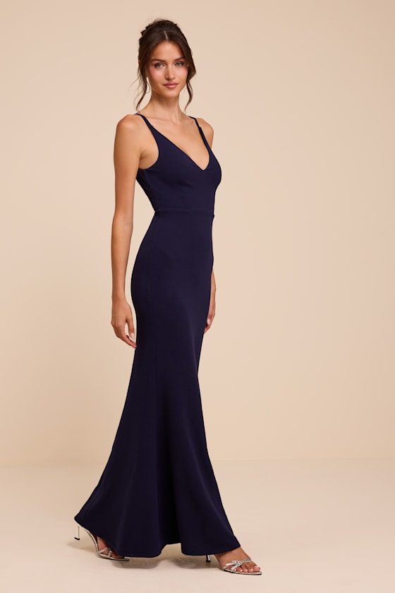 Melora Navy Blue Sleeveless Maxi Dress