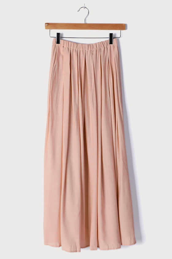 If You Pleats Blush Pink Pleated Maxi Skirt