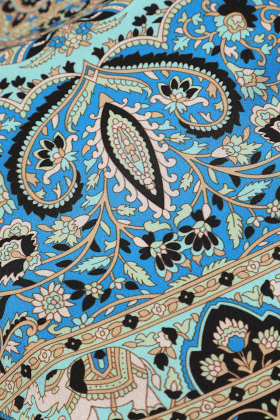 Desert Daze Navy Blue Multi Print Bandana Top