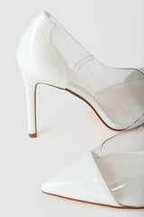 Salema White Patent Pointed-Toe Pumps