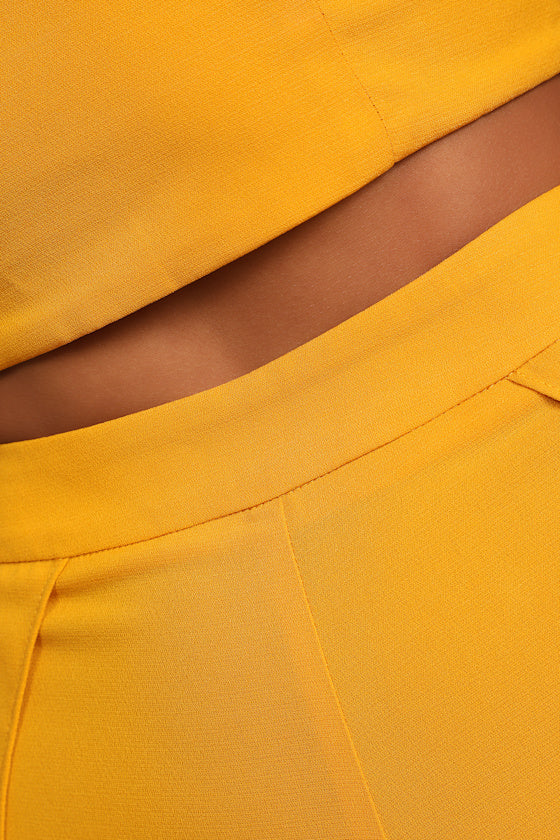 Out Tonight Mustard Yellow Two-Piece Jumpsuit
