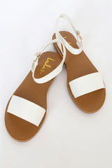 Hearts and Hashtags White Flat Sandals