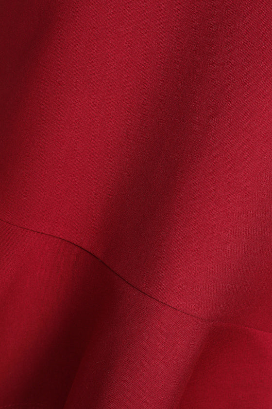 How Much I Care Wine Red Off-the-Shoulder Midi Dress