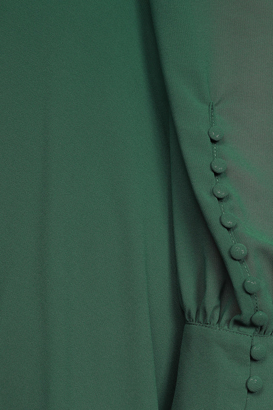My Whole Heart Emerald Green Long Sleeve Wrap Dress