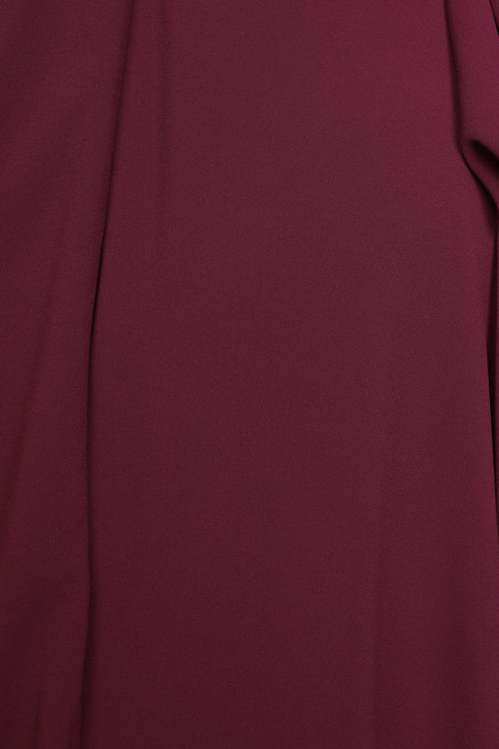 My Whole Heart Plum Long Sleeve Wrap Dress