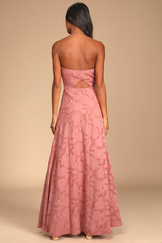Garden of Romance Rusty Rose Burnout Maxi Dress